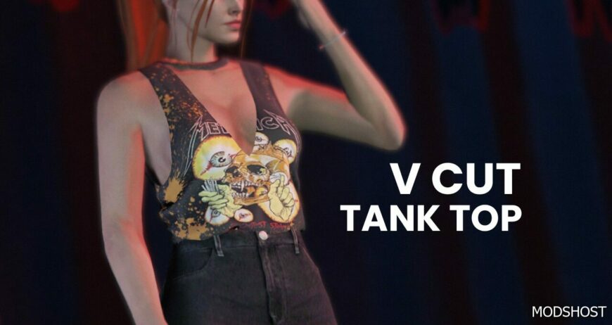 GTA 5 Player Mod: V CUT Tank TOP for MP Female (Featured)