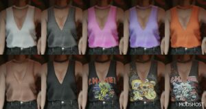 GTA 5 Player Mod: V CUT Tank TOP for MP Female (Image #2)