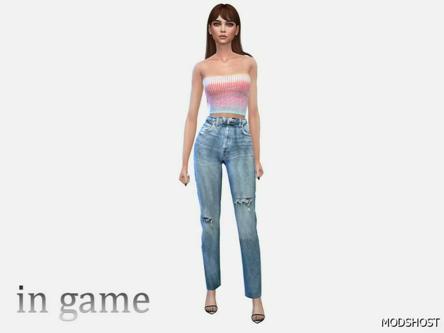 Sims 4 Teen Clothes Mod: Boyfriend LOW Waist Jeans (Featured)