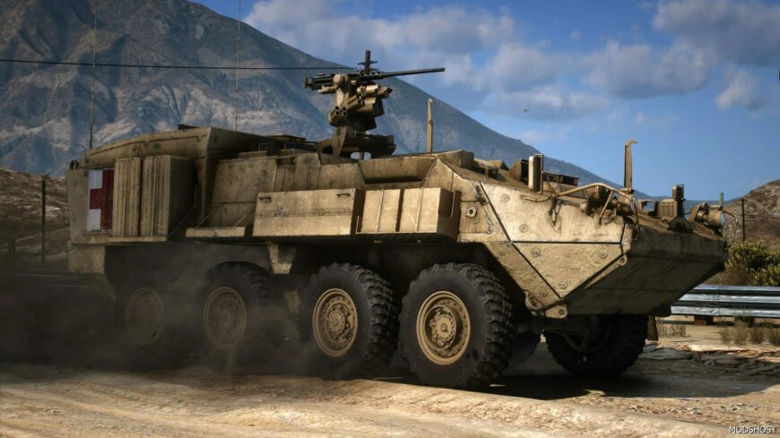 GTA 5 Military Mod: M1133 Stryker Medical Evacuation Vehicle Add-On (Featured)