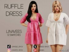 Sims 4 Elder Clothing Mod: Juliette – Ruffle Dress (Image #2)