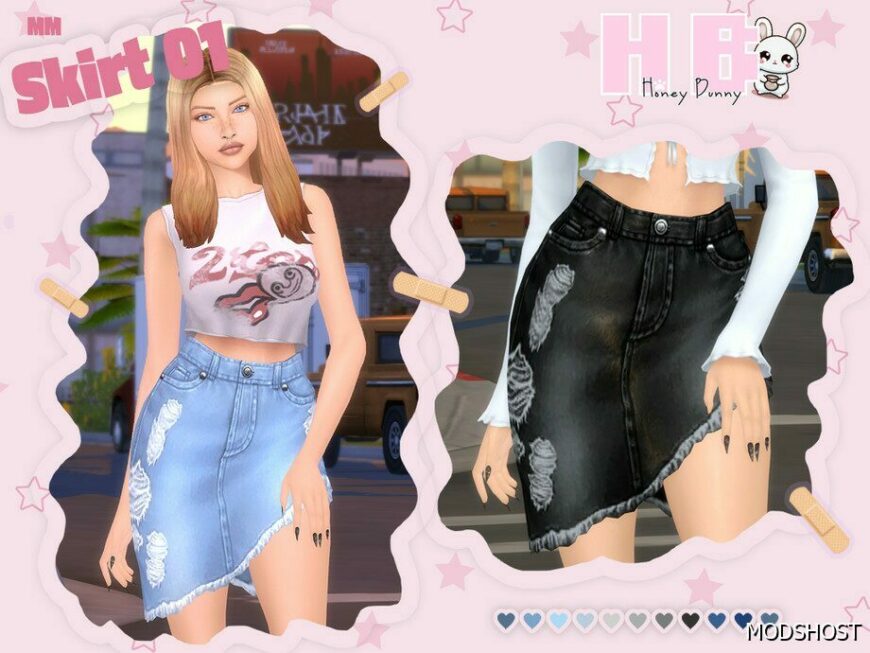 Sims 4 Bottoms Clothes Mod: HB Skirt 01 (Featured)