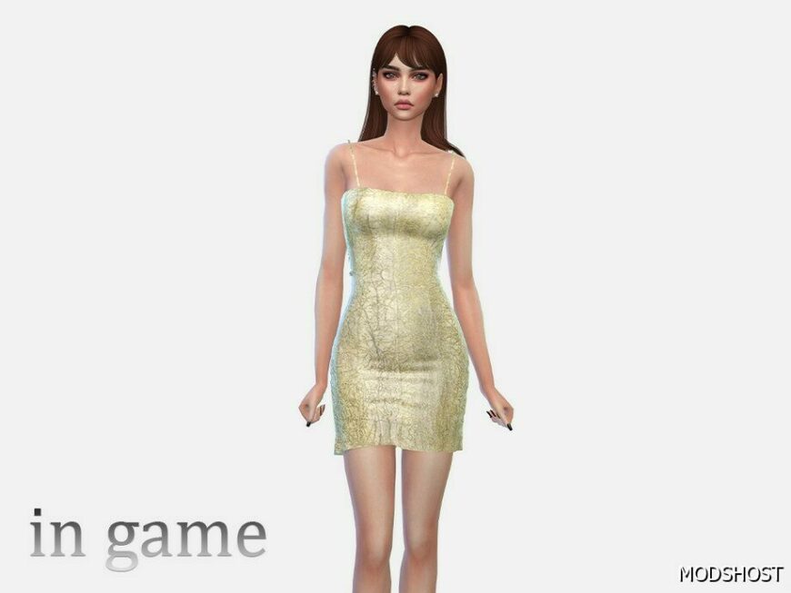 Sims 4 Adult Clothes Mod: Short Shiny Dress (Featured)