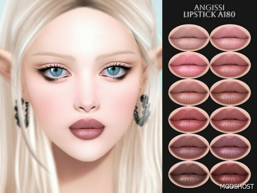 Sims 4 Female Makeup Mod: Lipstick A180 (Featured)