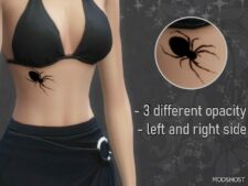 Sims 4 Female Mod: Spider Chest Tattoo for Female (Featured)