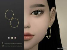 Sims 4 Female Accessory Mod: Earrings N12 (Image #2)