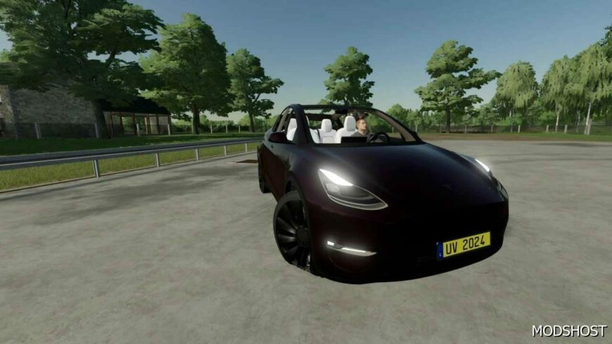 FS22 Tesla Car Mod: Model Y Performace 2024 (Featured)