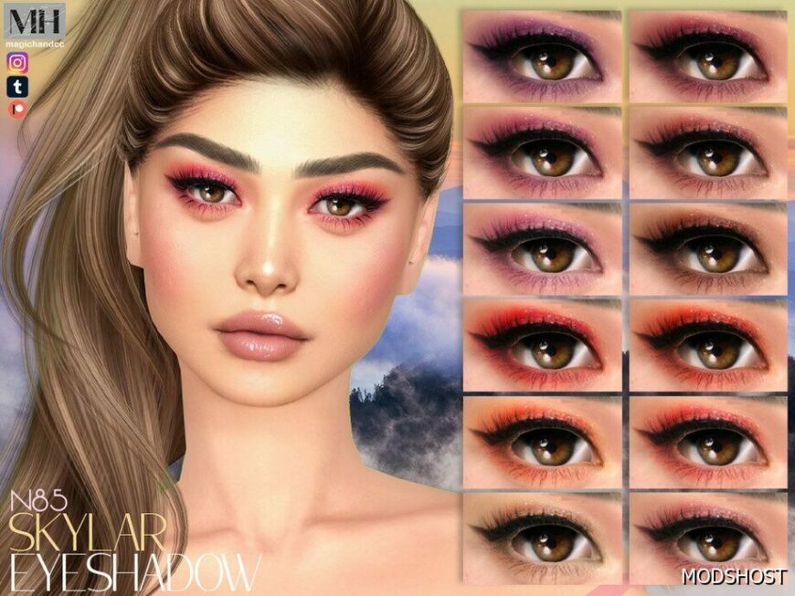 Sims 4 Female Makeup Mod: Skylar Eyeshadow N85 (Featured)