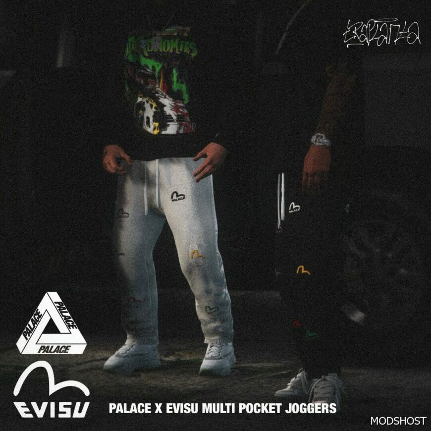 GTA 5 Player Mod: Palace X Evisu Joggers for MP Male (Featured)