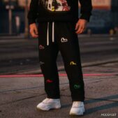 GTA 5 Player Mod: Palace X Evisu Joggers for MP Male (Image #3)