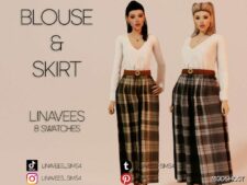 Sims 4 Teen Clothes Mod: Parker – Blouse & Skirt (Image #2)