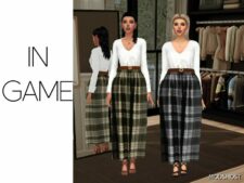 Sims 4 Teen Clothes Mod: Parker – Blouse & Skirt (Featured)