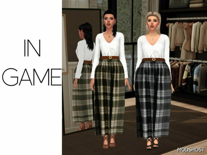 Sims 4 Teen Clothes Mod: Parker – Blouse & Skirt (Featured)