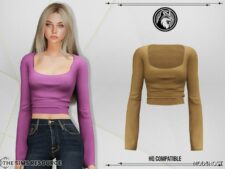 Sims 4 Female Clothes Mod: Sylvia TOP (Image #2)