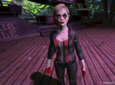 GTA 5 Player Mod: Harley Quinn Telltale Games Add-On PED (Featured)