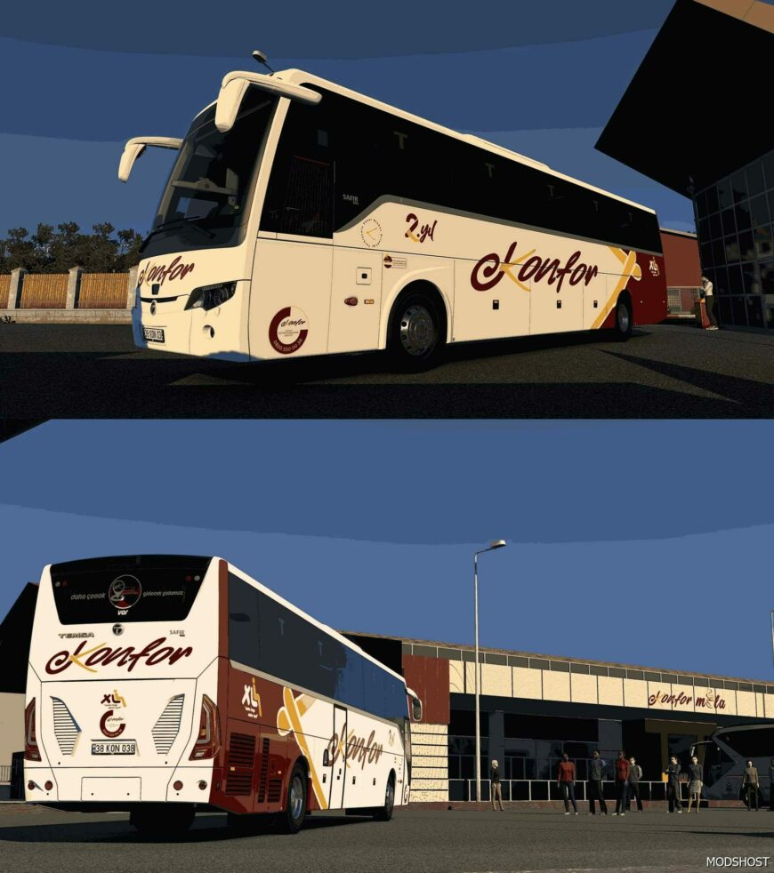 ETS2 Temsa Mod: Safir plus Euro 6 Konfor Turizm Skinpack V3.0 (Featured)