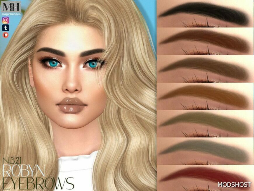 Sims 4 Eyebrows Hair Mod: Robyn Eyebrows N321 (Featured)