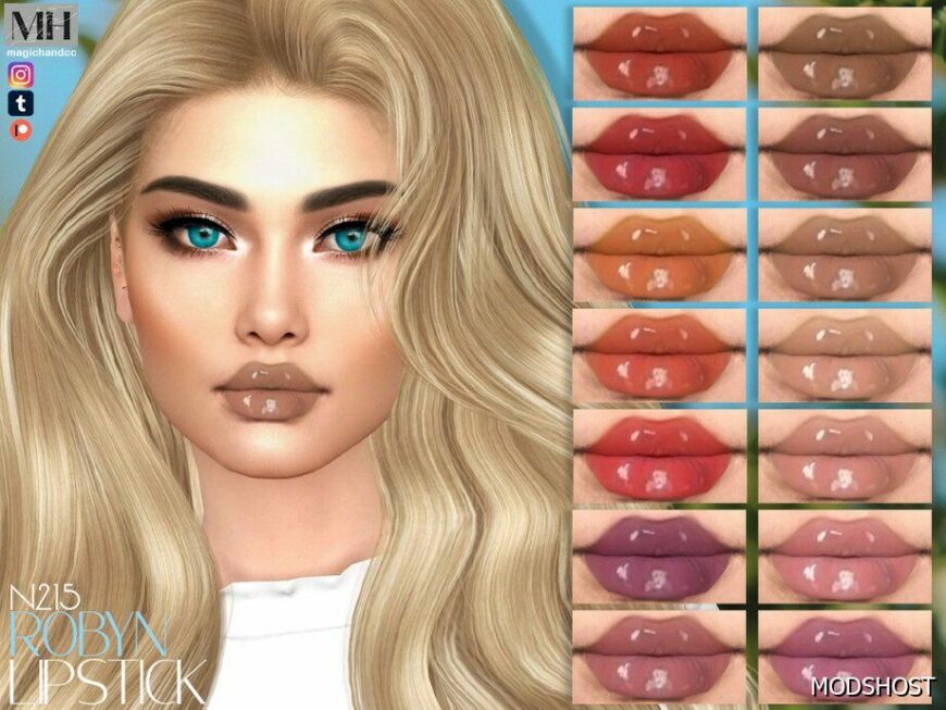 Sims 4 Lipstick Makeup Mod: Robyn Lipstick N215 (Featured)