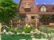 Sims 4 Mod: Einhaus Farmhouse with Attached Stable (NO CC) (Image #2)