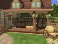 Sims 4 Mod: Einhaus Farmhouse with Attached Stable (NO CC) (Image #3)