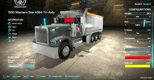 FS22 Western Star Mod: TRI States 1990 Western Star 4964 Dump Truck (Image #2)