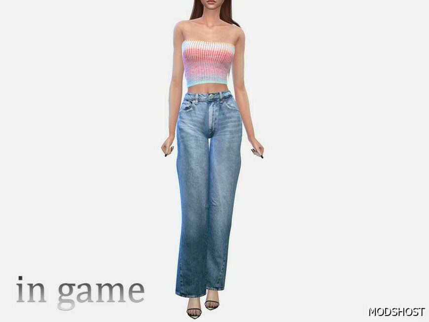 Sims 4 Elder Clothes Mod: Baggy Balloon MID Waist Jeans (Featured)