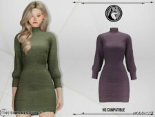 Sims 4 Elder Clothes Mod: Erika Dress (Image #2)