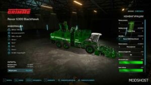 FS22 GRIMME Combine Mod: Rexor 6300 Black Hawk (Featured)