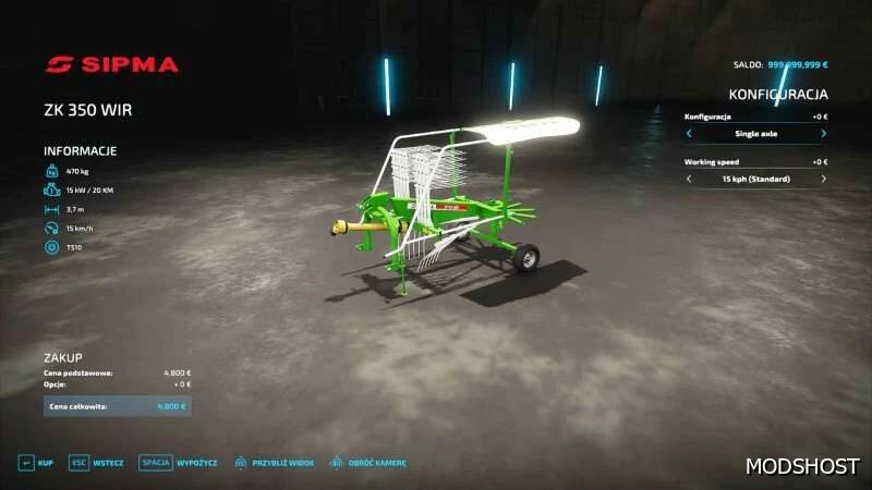 FS22 Sipma Implement Mod: ZK 350 WIR (Featured)