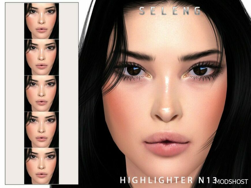 Sims 4 Female Makeup Mod: Highlighter N13 (Featured)