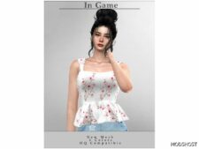 Sims 4 Female Clothes Mod: Strappy Blouse T-625 (Featured)