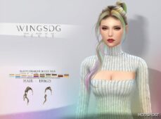 Sims 4 Hair Mod: Wings Ef0622 Unilateral High Ponytail (Featured)