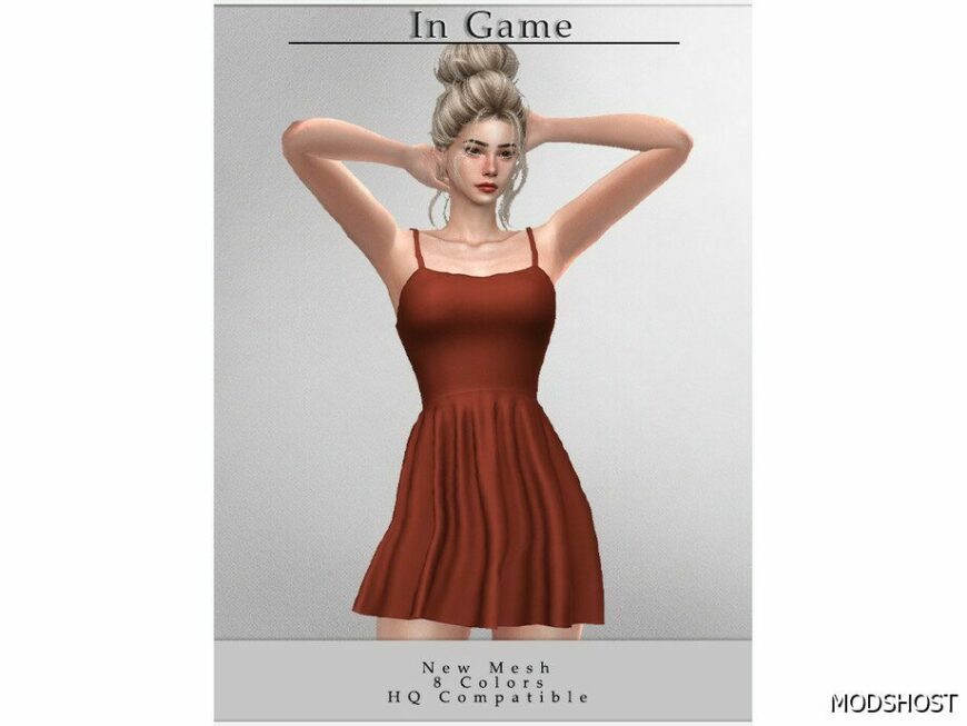 Sims 4 Female Clothes Mod: Strappy Dress D-286 (Featured)