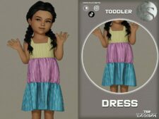 Sims 4 Dress Clothes Mod: Toddler Outfit 430 – Dress (Featured)