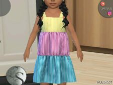 Sims 4 Dress Clothes Mod: Toddler Outfit 430 – Dress (Image #2)