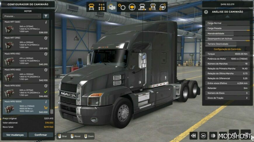 ATS Mack Part Mod: Engine MP8 1000 HP Mack Anthem by Rodonitcho Mods 1.50 (Featured)