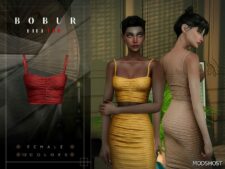 Sims 4 Female Clothes Mod: Short Ribbed Tank TOP & Pencil Skirt SET (Featured)