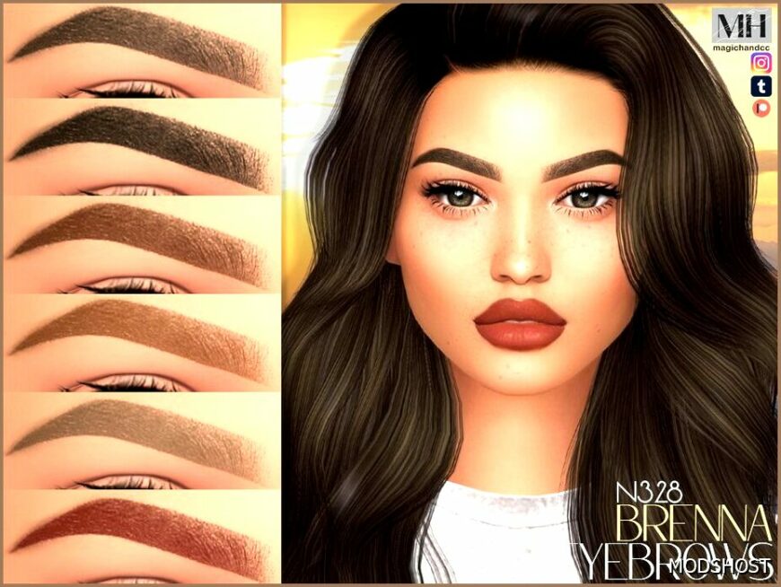 Sims 4 Eyebrows Hair Mod: Brenna Eyebrows N328 (Featured)