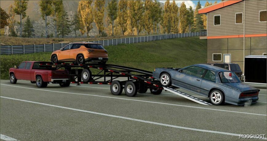 BeamNG Mod: Grant Gooseneck Wedge Car Trailer V1.1 0.32 (Featured)