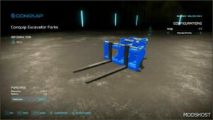 FS22 Attachment Mod: Conquip Excavator Forks (Featured)