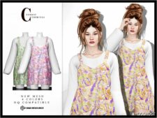 Sims 4 Adult Clothes Mod: Blouse and Dress D-294 (Image #2)