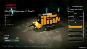 FS22 Trailer Mod: Zelon CFS 2501 Loading Wagon (Image #3)