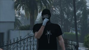 GTA 5 Player Mod: Rick Owens X Champion Pentagram T-Shirt | MP Male (Image #5)