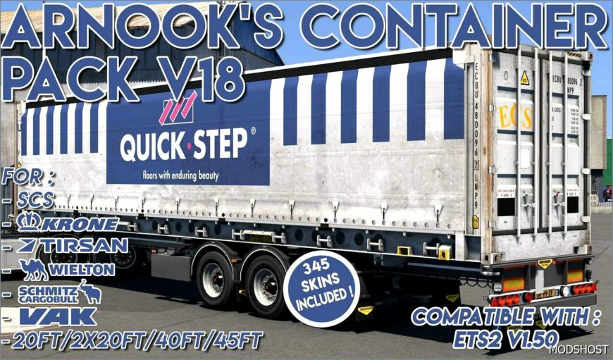 ETS2 Trailer Mod: Arnooks Container Pack V18 1.50 (Featured)