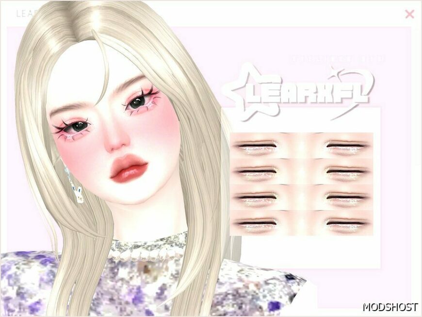 Sims 4 Eyeliner Makeup Mod: Learxfl Eyeliner N19 (Featured)