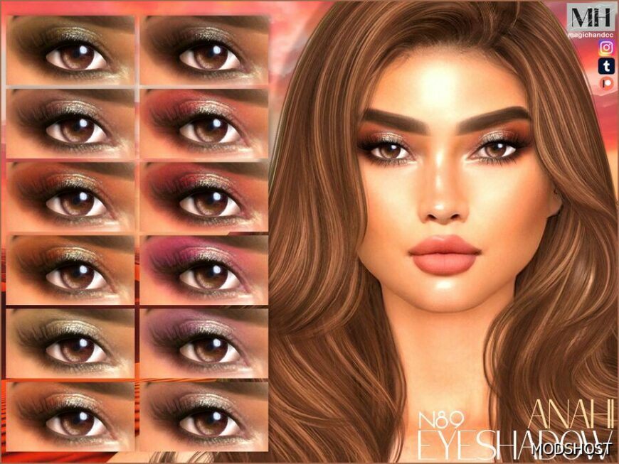 Sims 4 Female Makeup Mod: Anahi Eyeshadow N89 (Featured)