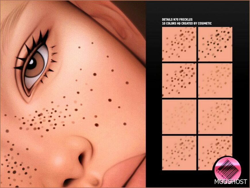 Sims 4 Makeup Mod: Details N69 Freckles (Featured)