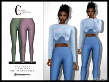 Sims 4 Adult Clothes Mod: High Waist Leggings B-102 (Image #2)