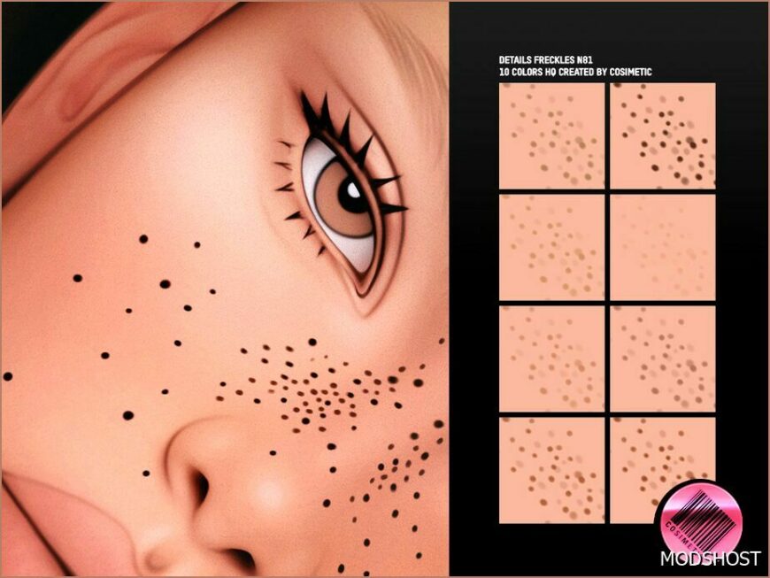 Sims 4 Makeup Mod: Details N81 Freckles (Featured)