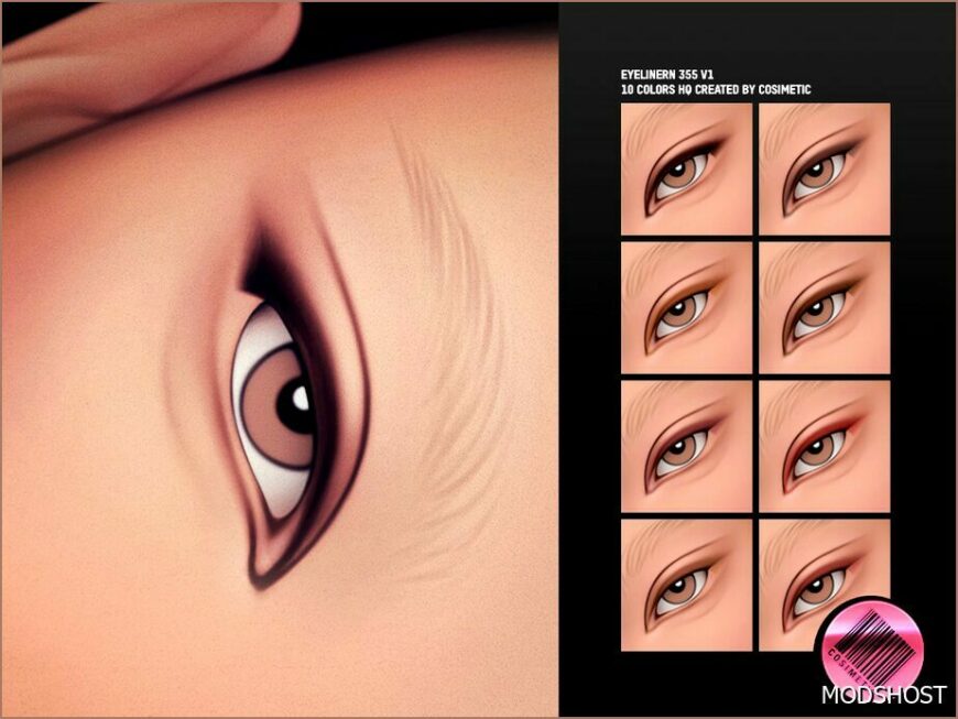 Sims 4 Eyeliner Makeup Mod: Basic Eyeliner N355 V1 (Featured)